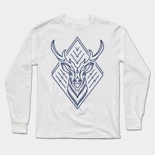 King of Deer (Deep Blue) Long Sleeve T-Shirt